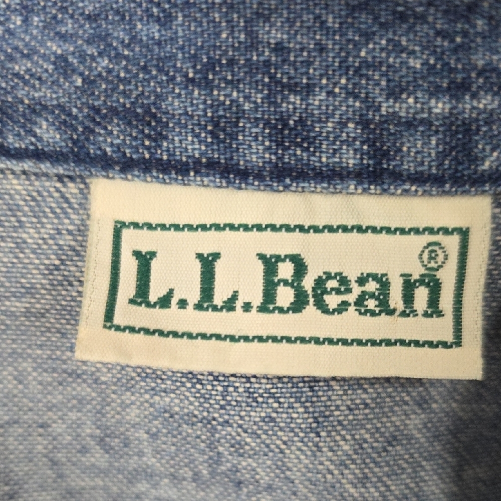 L.L. Bean Vintage Denim Button-Front Midi Dress-8 Petite - Picture 5 of 11
